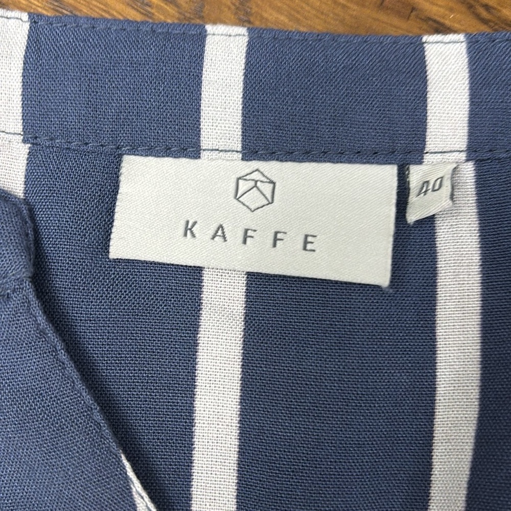 KAFFE Navy and White Striped Blouse - Picture 3 of 11